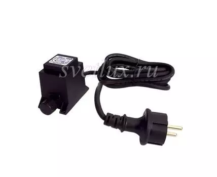 Трансформатор 4,8W для Силиконовых Нитей 24В, до 100 LED, Провод Черный Каучук, IP65