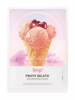 Питательная тканевая маска для лица с экстрактом сока черной вишни Snp Cherry Fruits Gelato Nourishing Mask Black