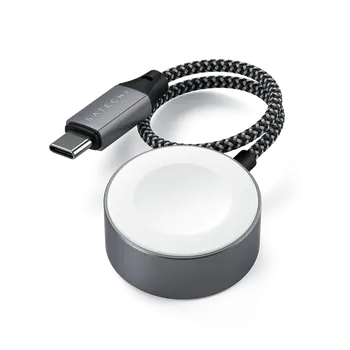 Беспроводная зарядка Satechi USB-C Magnetic Charging Cable для Apple Watch Серая ST-TCAW7CM