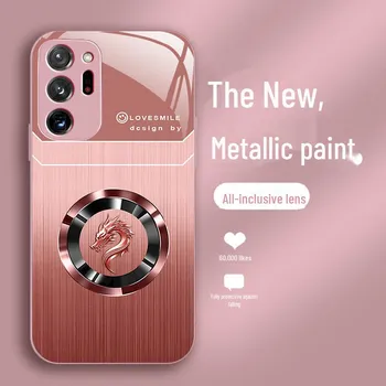 Роскошный чехол Dragon Ring для Samsung Note10 с дизайном National Tide и отделкой под дерево. Ультралегкий и двойной строп. Защита от жидкостей. Galaxy Note 20 Ultra