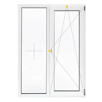 Окно пластиковое ПВХ VEKA двустворчатое 1410x1160 мм (ВxШ) двуxкамерный стеклопакет белый/белый