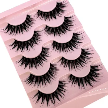 НОВЫЕ 5 пар натуральных 3D драматических волшебных пучков ресниц Manga Lashes Fake Eyelashs Wet Look Cosplay Lasties