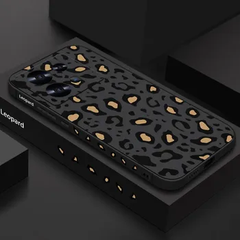 Цветной чехол для телефона с леопардовым принтом для Xiaomi 13T 12T 11T Poco F6 X6 Pro Mi 11 Lite Redmi Note 13 12 11 10 Pro Max, мягкий матовый противоударный чехол из ТПУ со шнурком Redmi Note 13 4G фиолетовый
