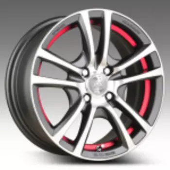 Диск колесный RW H-346 7xR17 5x114.3 ЕТ45 ЦО67.1 темно серый матовый с красной полосой 85937999311