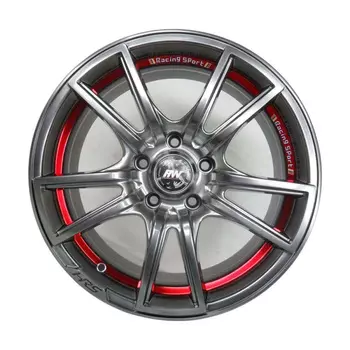 Диск колесный RW H-411 7xR17 5x108 ЕТ45 ЦО67.1 супер титановый с красным 86000812736