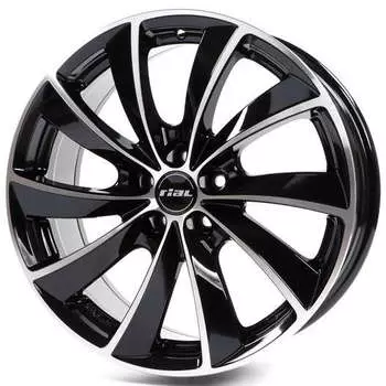 Диск колесный Rial Lugano 8,5xR19 5x112 ET32 ЦО70,1 черный глянцевый с полированной лицевой частью LU85932B73-1