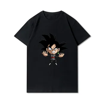 Плюс размер S-3XL аниме Dragon Ball печатные мужские футболки с круглым вырезом хлопковые топы летние повседневные черные футболки S