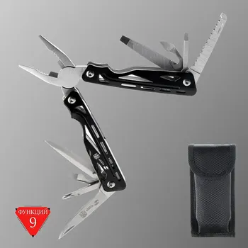 Мультитул stinger с нейлоновым чехлом, 9 функций, сталь, алюминий, серебристо-черный