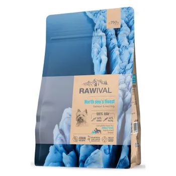 Rawival North Sea’s Finest сухой корм для собак карликовых и малых пород, с лососем и сельдью - 750 г повседневный супер премиум с клетчаткой для взрослых с сельдью для всех пород мешок Импортный корм 1 уп. х 1 шт. х 0.75 кг
