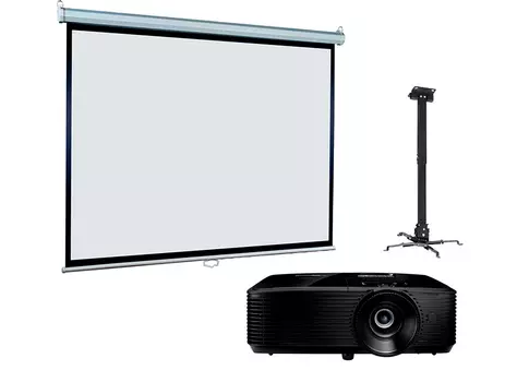 Экран ViewScreen Scroll 180x180 MW в комплекте с проектором Optoma X371 и креплением Fix P300L