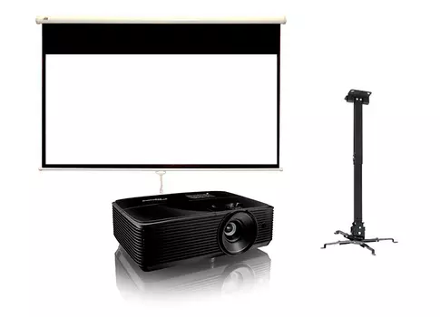 Экран ViewScreen Scroll 229x132 MW в комплекте с проектором Optoma W371 и креплением Fix P300L