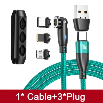 PD 100W 540 вращающийся магнитный кабель USB C на кабель Type C 5A быстрая зарядка шнур данных для Macbook iPhone Xiaomi ноутбук 1m