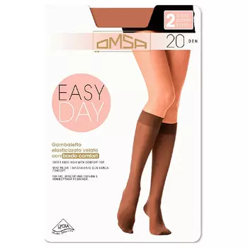 Гольфы женские OMSA EASY DAY 20 den р-р M/L 3/4 Caramello 2 пары