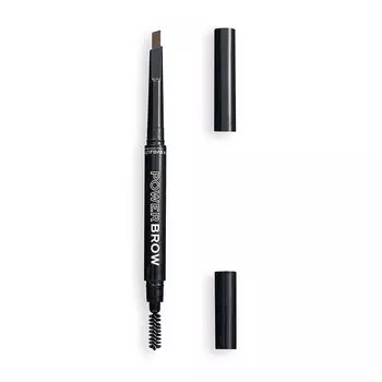 Карандаш для бровей REVOLUTION RELOVE POWER BROW с щеточкой тон brown