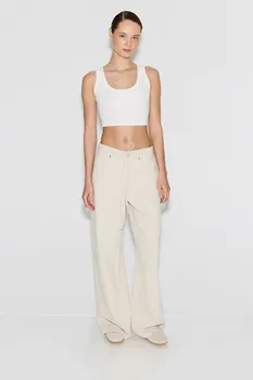 Джинсы Wide Leg WL302 светло-бежевого цвета