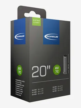 Камера Schwalbe AV7 Extra Light 20'', автониппель, Черный