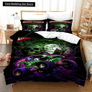 Monster Jam Bedding Set Single Twin Full Queen King Size Monster Jam F1 Bed Set Aldult Kid Bedroom Duvetcover Sets 3D Anime 022 EU King(240x220cm)