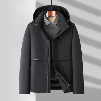 Men s Down Jacket Autumn and Winter New Casual Warm Hooded Down Jacket M