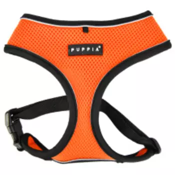 PUPPIA Шлейка для собак дышащая со светоотражающей полоской "PRO", оранжевая, XL (Южная Корея)