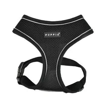 PUPPIA Шлейка для собак дышащая, светоотражающая "Soft", чёрная, S (Южная Корея)