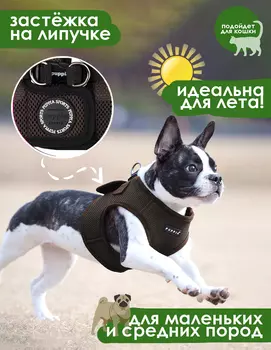 PUPPIA Шлейка для собак "Soft Vest", коричневая, 3L (Южная Корея)