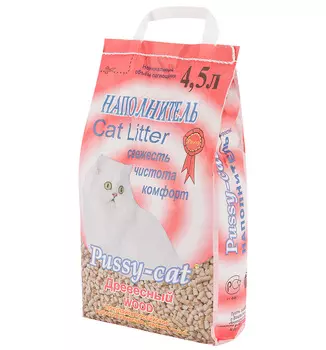 PUSSY CAT Древесный наполнитель впит.древес.дкошек 4,5л