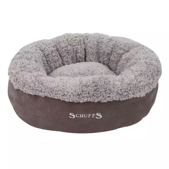 SCRUFFS Лежанка для кошек круглая "Cosy", плюшевая, серая, 45х45х16см (Великобритания)
