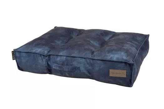 SCRUFFS Матрас для собак "Kensington", экозамша, синий, 80x60x15см (Великобритания)