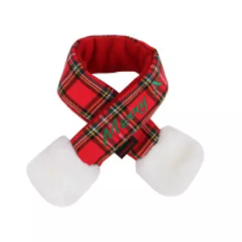 PUPPIA Шарфик для собак новогодний "Santa", красная клетка, XL (Южная Корея)