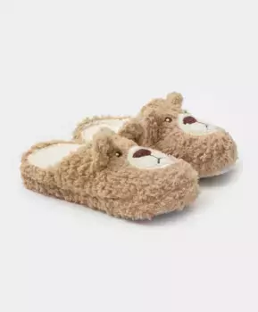 Тапочки домашние в виде мишки бежевые Button Blue (26*27)
