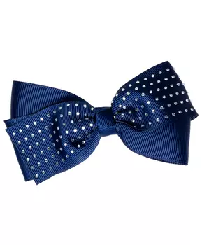 Синяя заколка с бантом в горошек Button Blue
