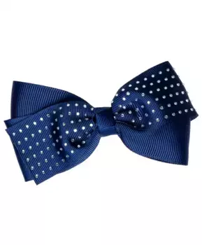 Синяя заколка с бантом в горошек Button Blue (Без размера)