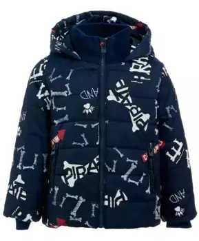 Синяя зимняя куртка с орнаментом Button Blue (116)