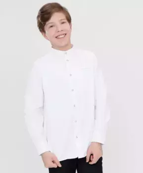 Сорочка классическая с карманом белая Button Blue (152)