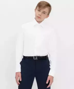 Сорочка на пуговицах с манжетами и воротником белая Button Blue Teens line (176*92*75(M))