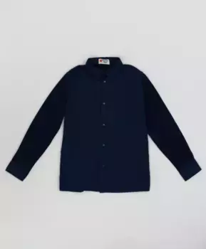 Синяя рубашка на кнопках Button Blue (140)