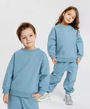 Свитшот оверсайз голубой детский Button Blue (98)