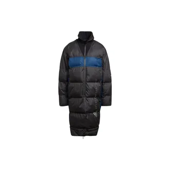 Длинное хлопковое пальто с капюшоном и принтом логотипа Adidas на молнии, женские пальто черного цвета HG6901 L