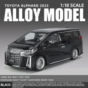 Новая модель автомобиля Toyota Alphard MPV из цинкового сплава в масштабе 1/18, литая металлическая игрушечная машинка, модель автомобиля с высокой имитацией звука и света, детские подарочные украшения белый