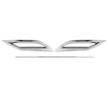 Для VW Polo 6 MK6 3 шт., диффузор на задний бампер, спойлер, воздуховыпускное отверстие, накладка на выхлопную полосу, 2017-предварительный фейслифтинг кузова Chrome-Silver