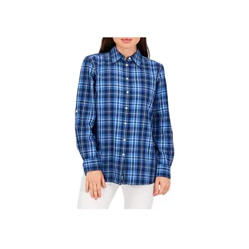 Polo Ralph Lauren Ss23 клетчатый воротник однобортная рубашка с длинным рукавом женские рубашки синий 200862017-001 XS