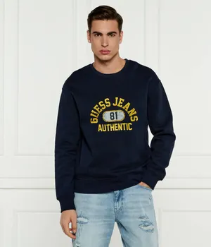 Толстовка мужская Guess Jeans с надписью и круглым вырезом, синий