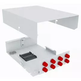 Кросс оптический настенный TopLAN КРНМ-Top-08FC/U-OS2-GY 8 FC/UPC адаптеров, одномодовый, укомплектованный