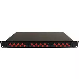 Кросс оптический стоечный 19" стационарный 1U TELCORD КСу-24-1U 8-LC/MM-d-16-LC/UPC-MM50-1-КУ-BK 8 адаптеров LC/MM, 16 пигтейлов LC/UPC MM (ОМ2 50/125
