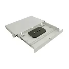 Кросс оптический стоечный 19" выдвижной 1U TELCORD КСв-24-1U 24-ST/APC-24-ST/APC-SM-1-КУ-GY 24 адаптера ST/APC, 24 пигтейла ST/APC SM (OS2 9/125), сер