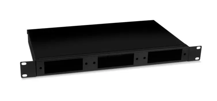 Кросс оптический стоечный Cabeus FO-CS-19-3FP-BK 19" 1U на 3 адаптерные панели, цвет черный