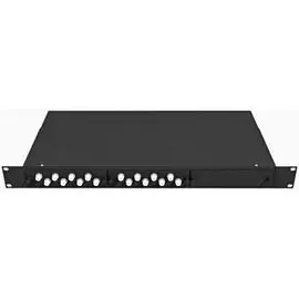 Кросс оптический стоечный TopLAN КРС-Top-1U-16FC/U-OM2-BK 19", 16 FC/UPC адаптеров, многомодовый (50/125), 1U, черный, укомплектованный