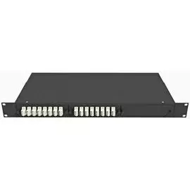 Кросс оптический стоечный TopLAN КРС-Top-1U-16LC/U-DX-OM4-BK 19", 16 LC/PC дуплексных адаптера, 32 пигтейла MM(OM4 50/125), 1U, черный, укомплектованн