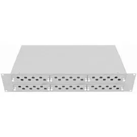 Кросс оптический стоечный TopLAN КРС-Top-2U-48FC/ST-GY 19", 48 FC/ST адаптеров, 2U, серый