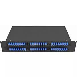 Кросс оптический стоечный TopLAN КРС-Top-2U-48SC/U-OS2-BK 19", 48 SC/UPC адаптеров, одномодовый, 2U, черный, укомплектованный